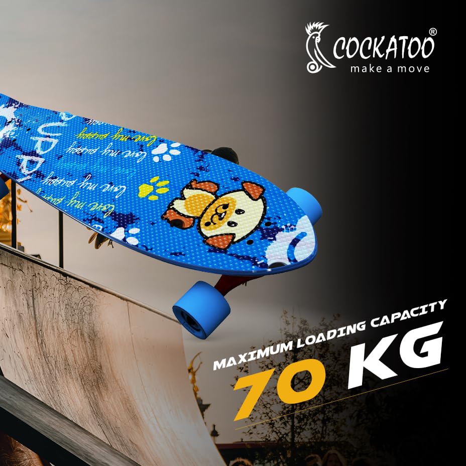 Image of Cockatoo PVC Skateboard | Anti-Skid Board with 608Z High Precision Bearings | Ideal for All Skill Levels (17 X 6 Inch)