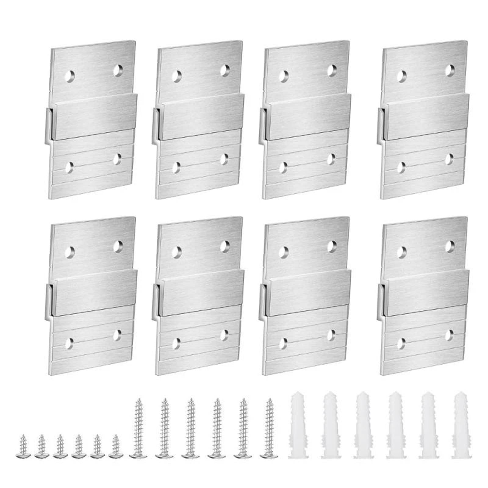 Huwoyg One Color 8 Pairs Cleat Picture Hanger Heavy Duty Aluminum Z-Clamps Interlocking Wall Mounting Bracket Hanging For Mirrors For Hanging