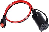 Vista 2 de 45A Connector to12V Female Cigarette Lighter,12AWG Heavy Duty Cable, Compatible with Anderson Powerpole For Device Transfer/Connection-1.6ft/0.5m