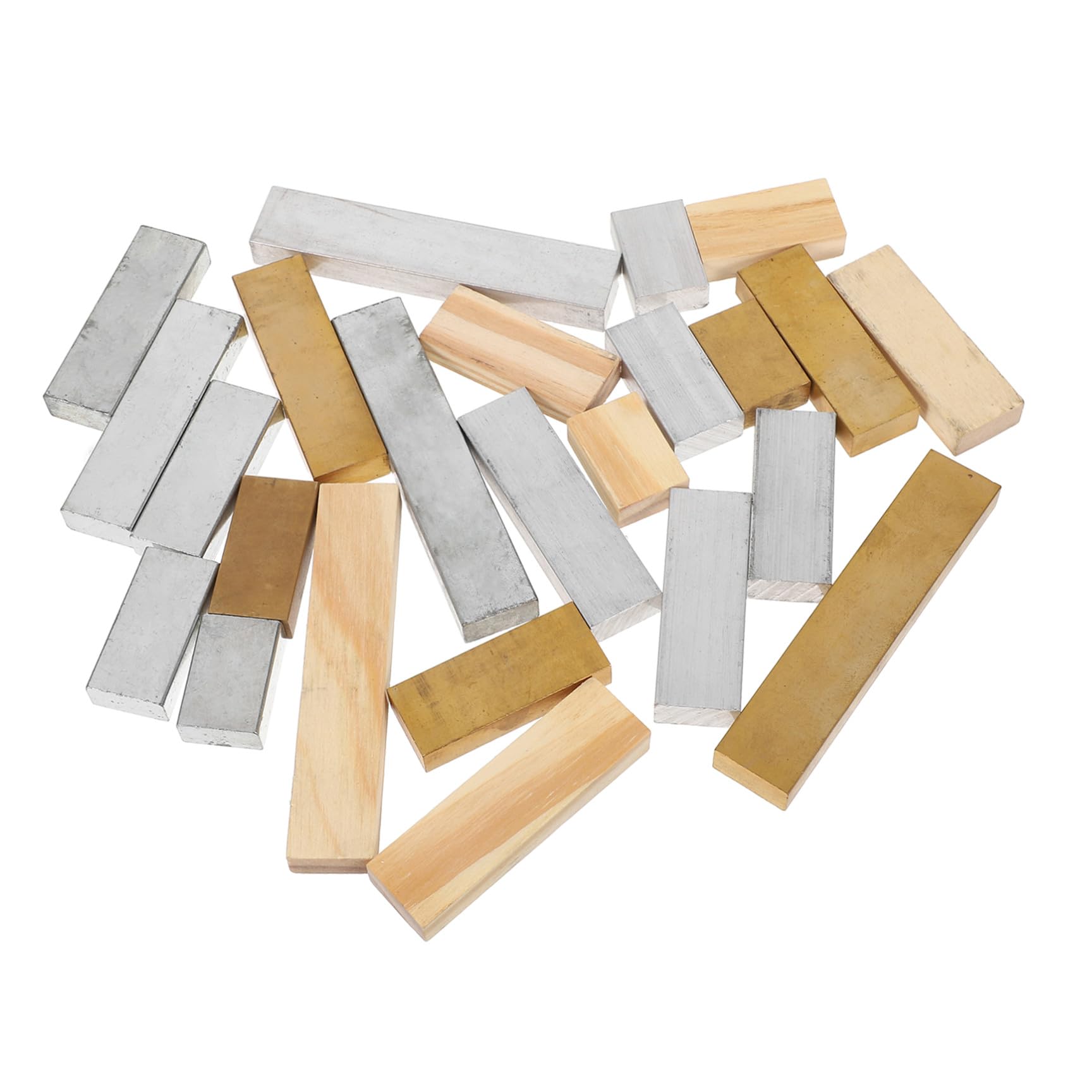 Bloques de Densidad para Laboratorio de Ciencias Kit Educativo de 24 Piezas Rectangulares Multimateriales Hierro Aluminio y Madera Tamaño Uniforme para Experimentos Precisos