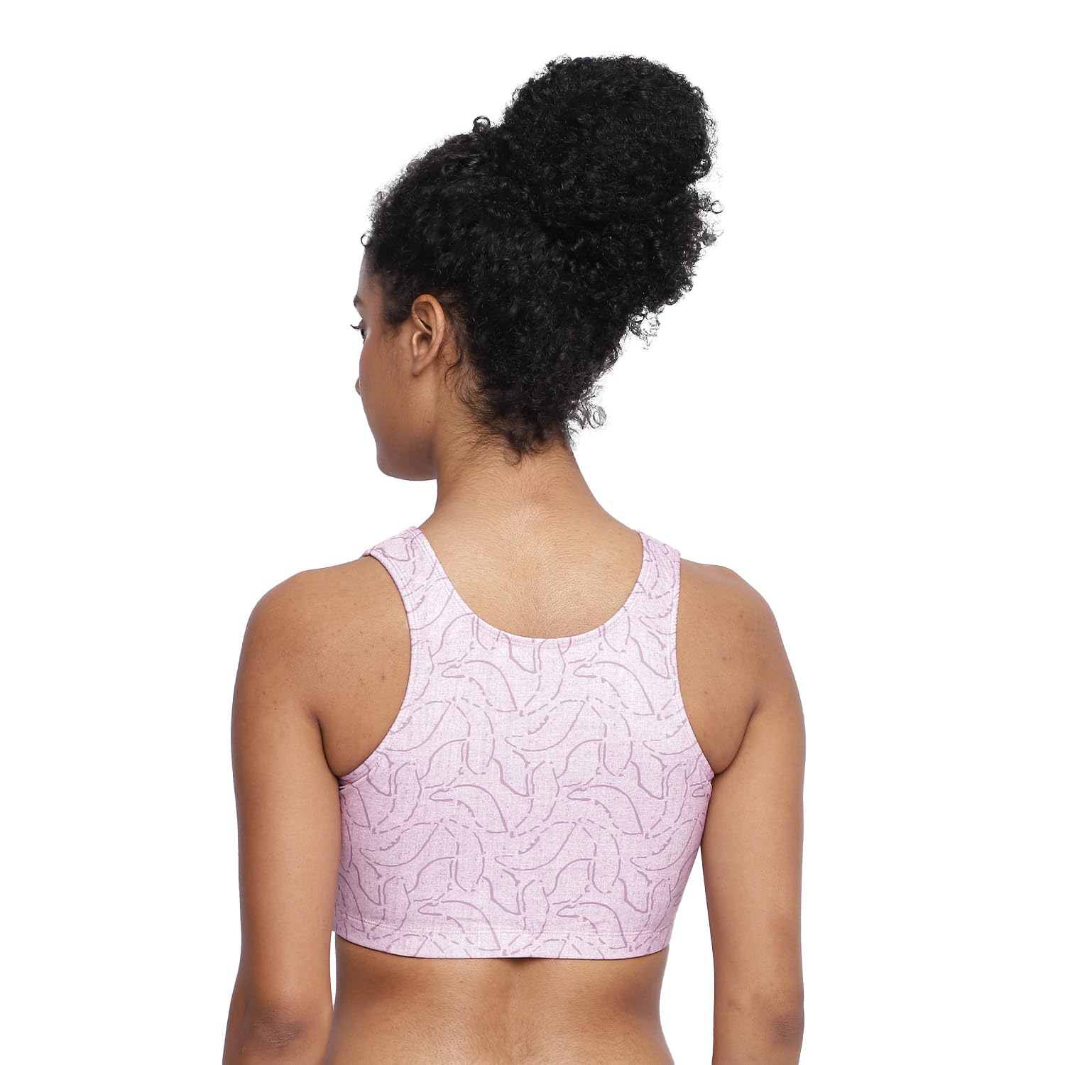 La Intimo Kiltan Twin Shoulder Round Neck Printed Padded Crop Tankini Top for Women Swimwear Beach wear Multicolour