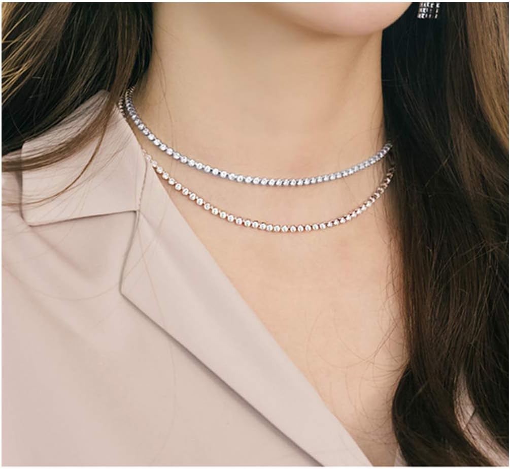 2pcs Diamond Choker Clear Crystal Women Rhinestone Necklace Sparkling Gift Jewelry - Image 5