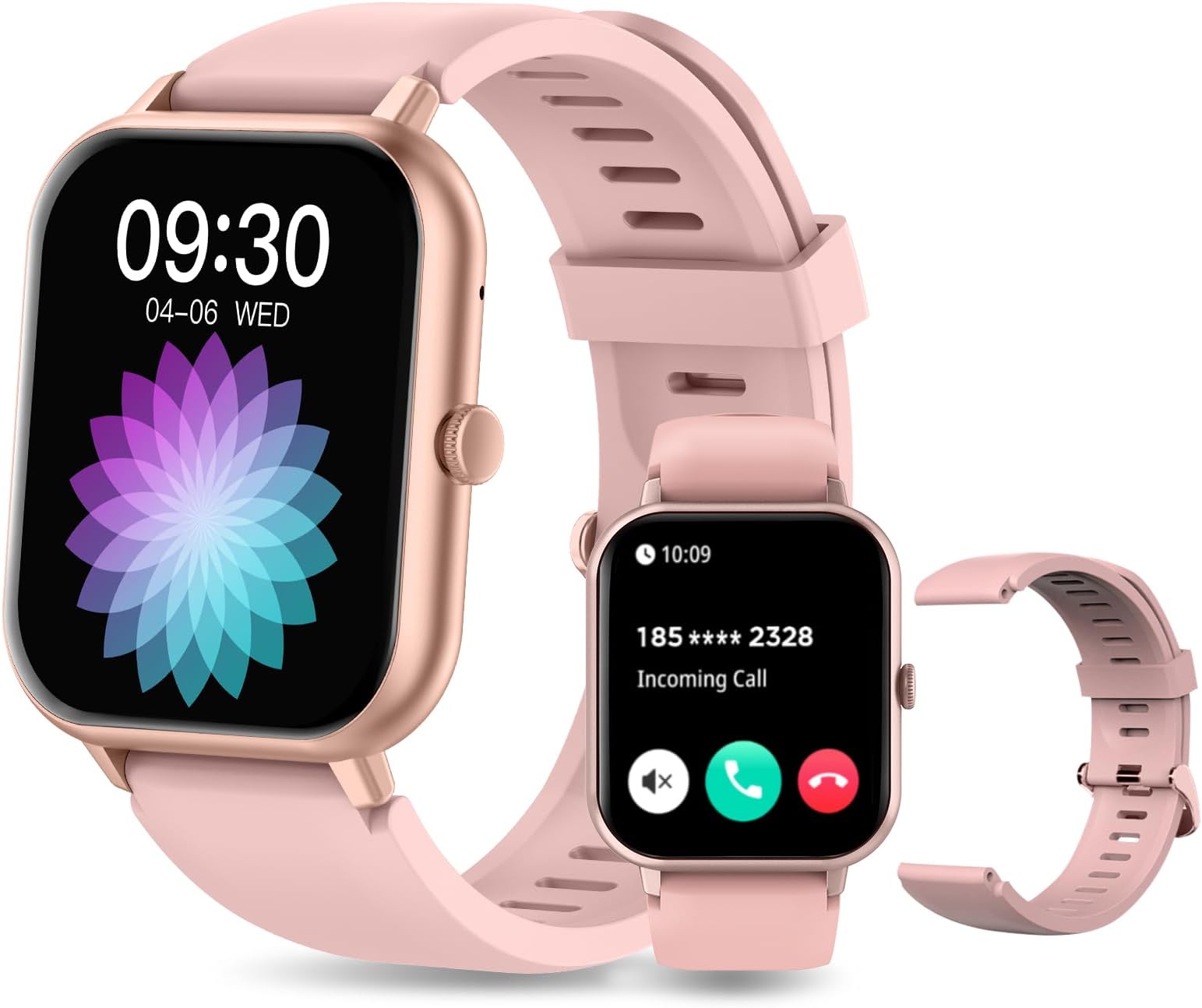 ZW01 Smart Watch丨Smart Watches For Men丨1.83 TFT Display丨Ip68 Waterproof,Bluetooth calling,All-Round Fitness Management,123+ Workout Mode,15 Days Battery Life,Compatible with iOS & Android (Pink)