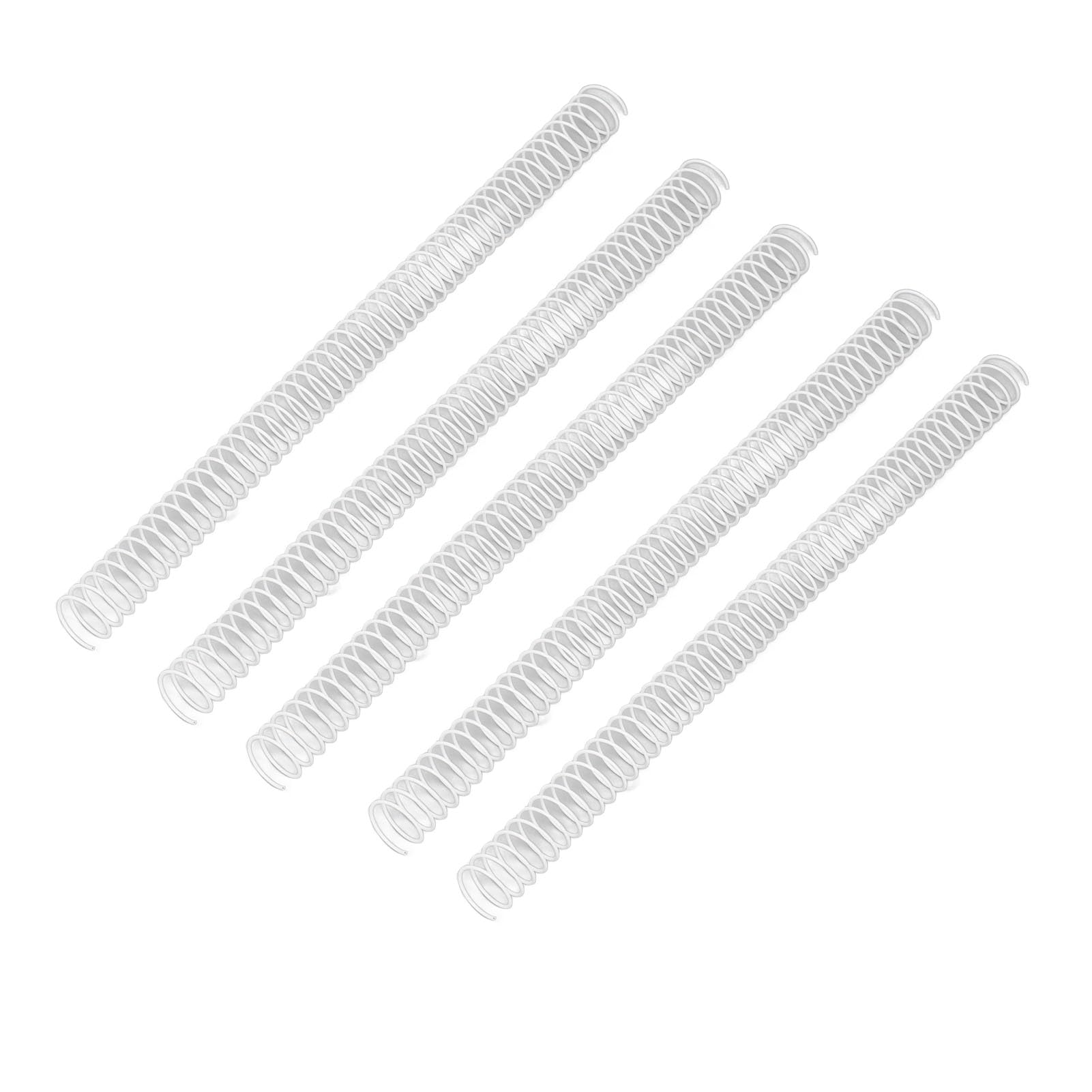 100 Bobine di Rilegatura a Spirale 19 Mm, 48 Denti, Passo 4:1, capacità di 170 Fogli per Documenti A4, Perfette per Opuscoli Fai Te (WHITE)
