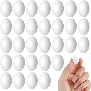 30 Pcs Mini White Wooden Eggs 7/8 Inch Fake Easter Eggs Unfinished Wren Egg for Toddler Kids DIY Crafts Painting Nesting Boxes Kitchen Play Game Easter Party Favors, Smooth and Ready to Decorate