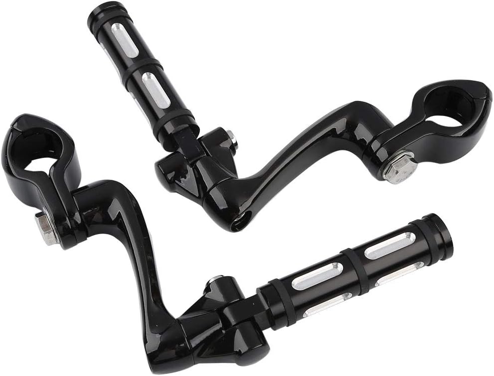 Green-L Universal Motorcycle 1.25" Engine Guard Male Mount Highway Footpeg Footrest Kit Fit for Suzuki Harley Touring Road King Street Glide Electra Ultra 1 1/4" Crash Bar