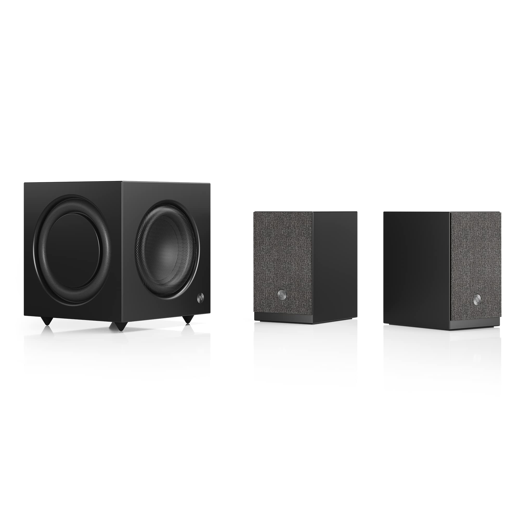 Audio Pro Altavoces Bluetooth y WiFi Inalámbricos Multiroom - Speakers Estéreos de Entretenimiento en Casa con AirPlay2, Google Cast, Spotify Connect y HiFi - Instalación Estantería A28 - Negro