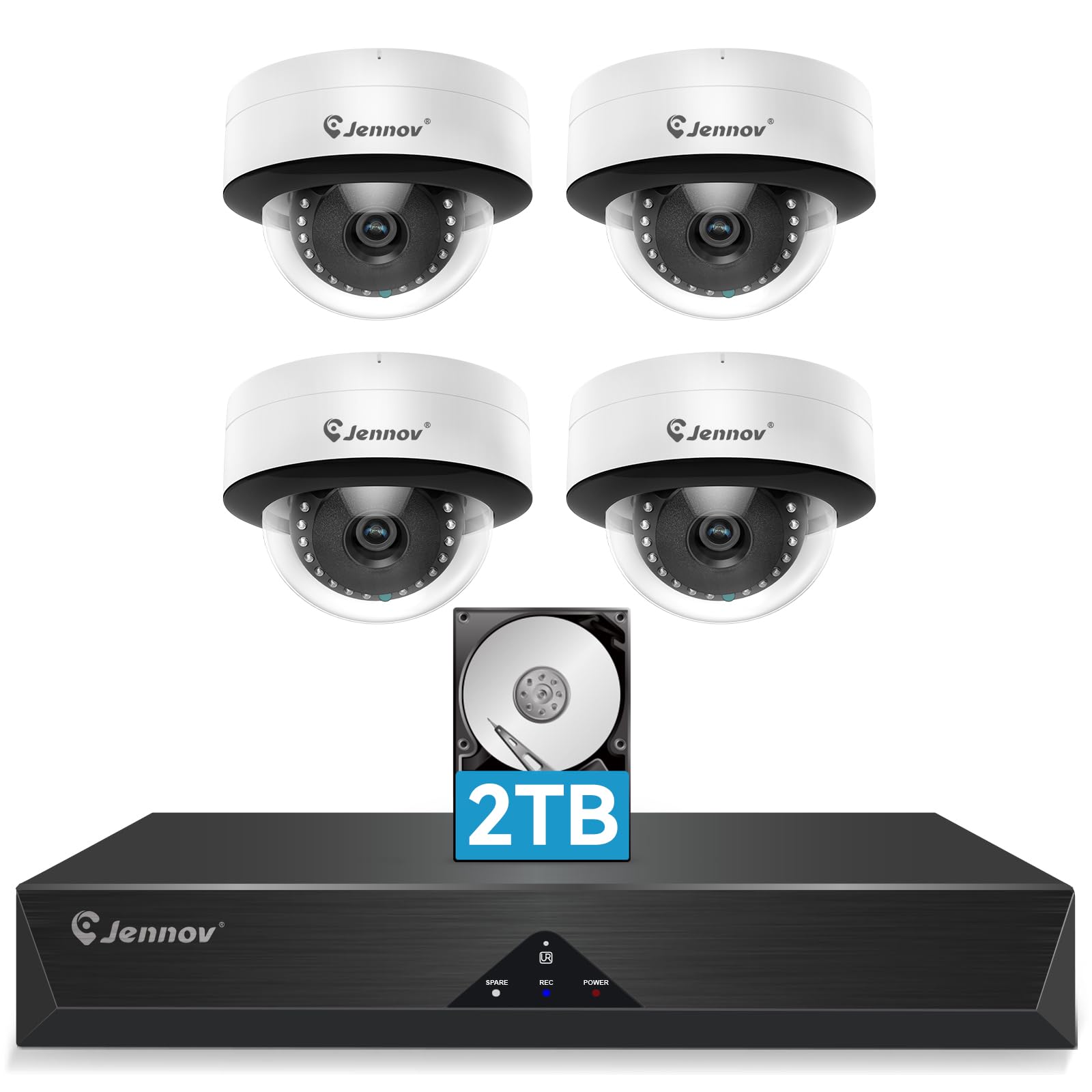 ⭐️新品・未使用⭐️Jennov 4KPOE防犯カメラセット Amazon.co.jp: 【800万画素対応】JENNOV 防犯カメラ 屋外 poe 人体