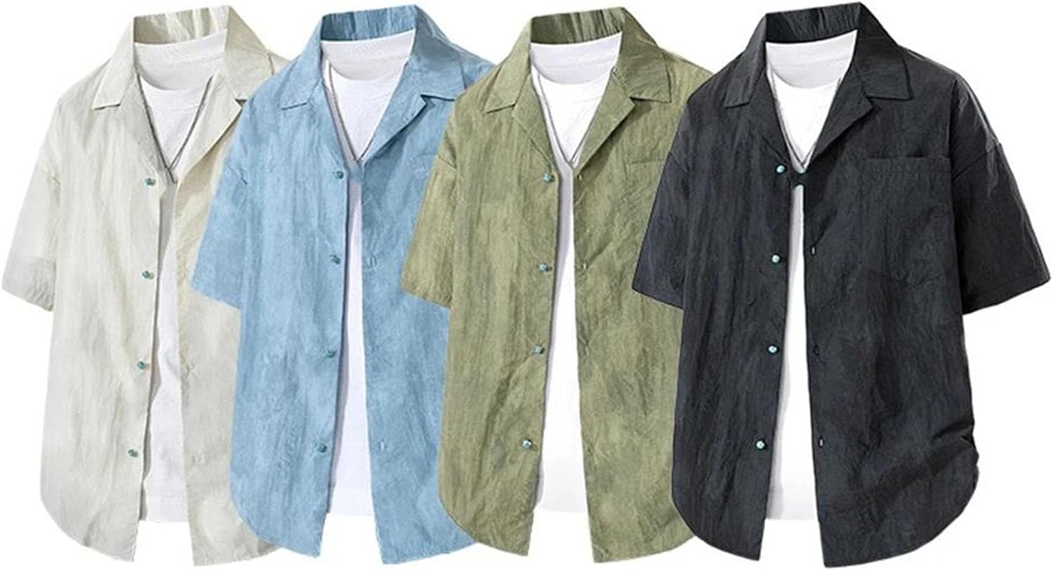 Men's Lightweight Fishing Plus Size Cargo Shirt Short Sleeve Button Business Work Top with Pockets