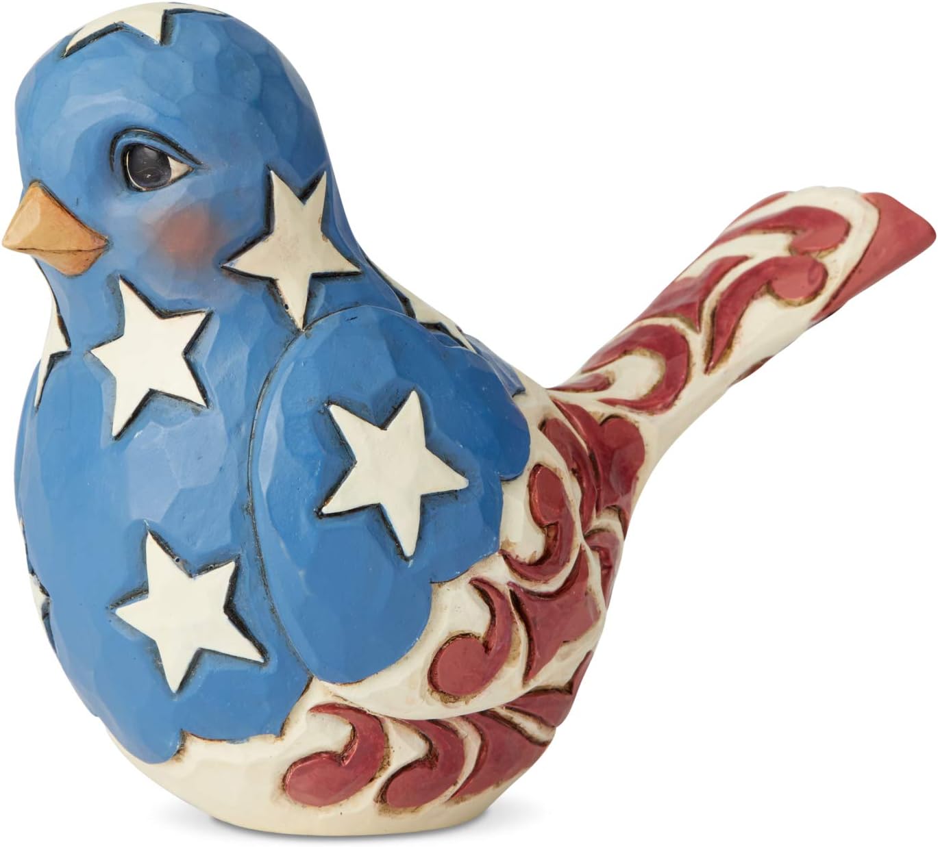 Jim Shore Heartwood Creek Feathered in Freedom Patriotic Bird Figurine, 4 Inch, Multicolor