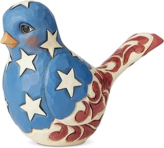 Enesco Jim Shore Heartwood Creek Feathered in Freedom Patriotic Bird Figurine, 4 Inch, Multicolor