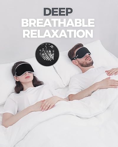 Miniatura 5 de MZOO Máscara de sueño de lujo para dormir de espalda, dormir de lado, bloqueo completo de luz, antifaz para dormir, venda nocturna, presión cero 3D