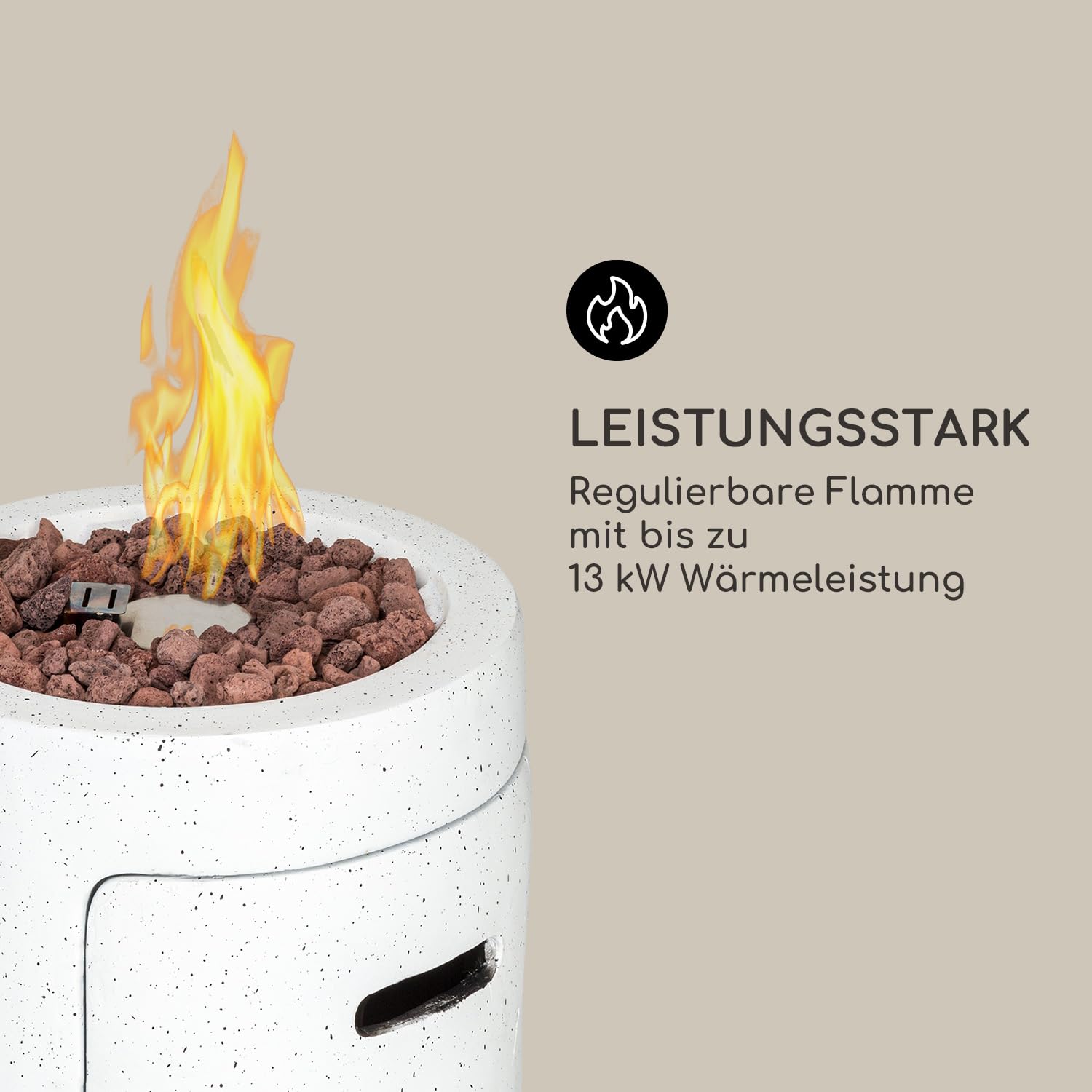 Blumfeldt Crete Gas-Feuerstelle 13 kW Edelstahl 360° FireView Flüssiggas