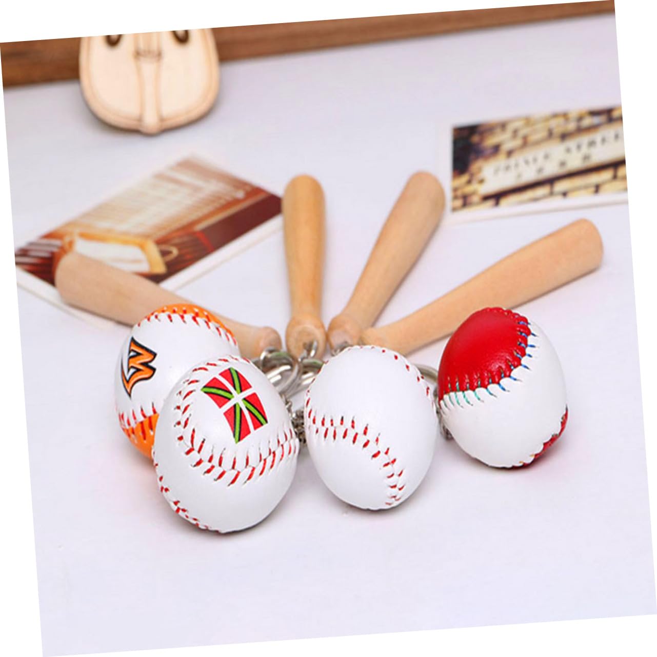 PRETYZOOM Stk Baseball-Schlüsselanhänger Athleten-Souvenir-Schlüsselanhänger Baseball- Schlüsselringe Schlüsselbund hängender Motto-Partyzubehör empfindlich Pu