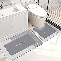 Vista 33 de Housego Juego de 3 tapetes mágicos de baño absorbentes, alfombras de piso de secado rápido, antideslizantes, con parte trasera de goma para baño
