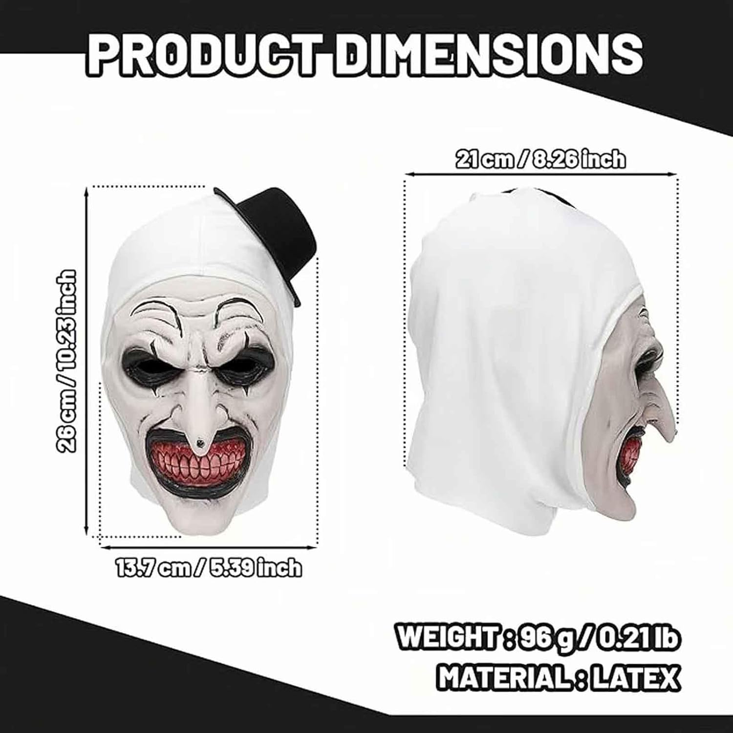 Terrifiers Costume Art Clown Cosplay Jumpsuit the Killer Clown Bodysuit Halloween Outfit，Horror Masks, Perfect for Halloween Disguise Parties - Image 5