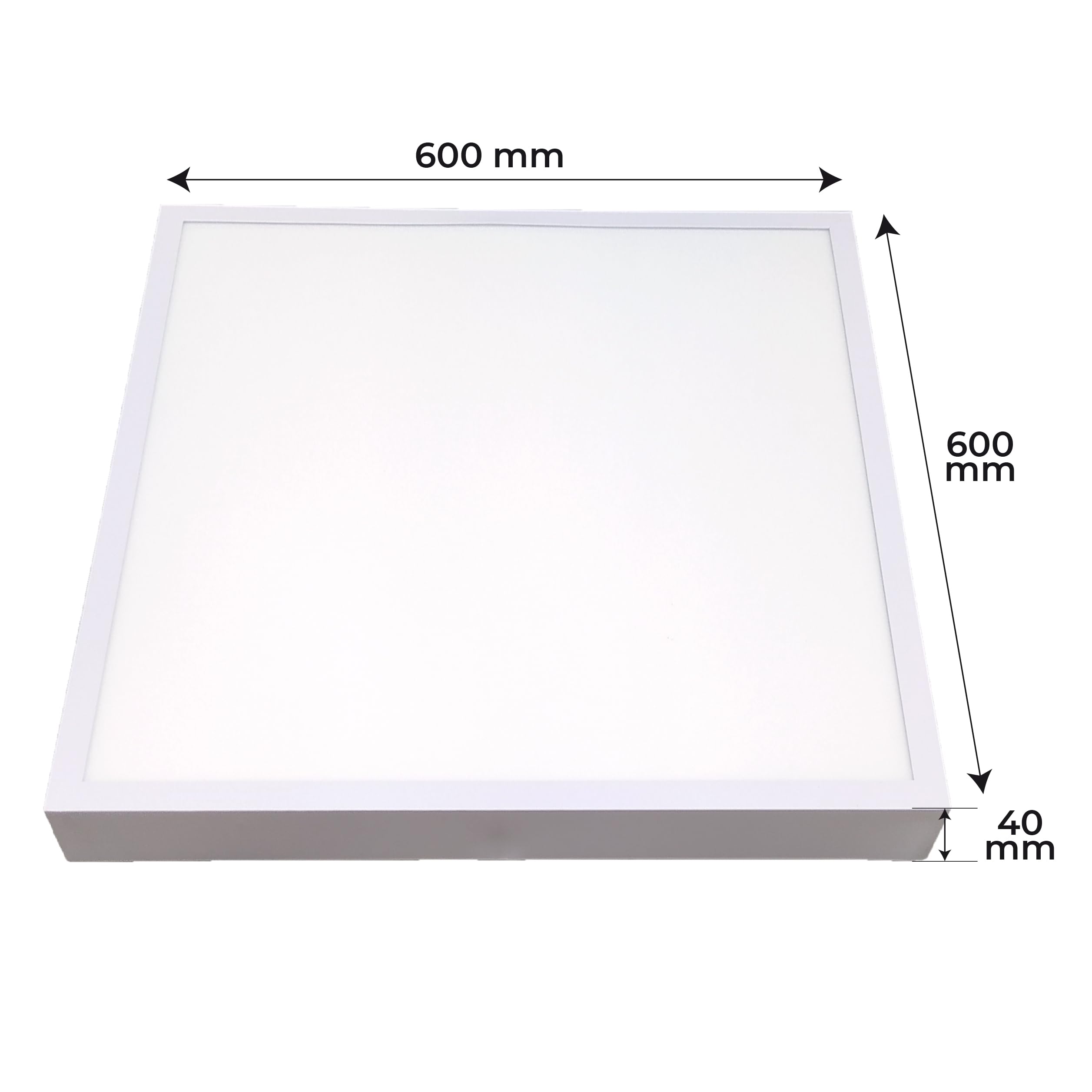 LED ATOMANT Plafon LED Cuadrado Panel Superficie 60x60cm 48W, CCT (Selector de Color Blanco Calido, Neutro y Frio), 5500 Lumenes, Driver incluido