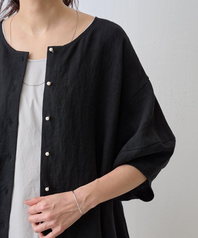 Amazon | [BEARDSLEY] [ビアズリー] パールボタンリネン前後ブラウス