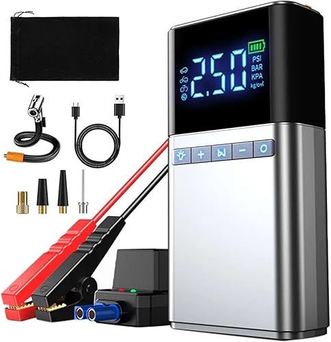 Bomba de aire de banco de energía de arranque 1500A 12400mAh 4 en 1 inflador de neumáticos de arranque de coche Booster batería externa 12V