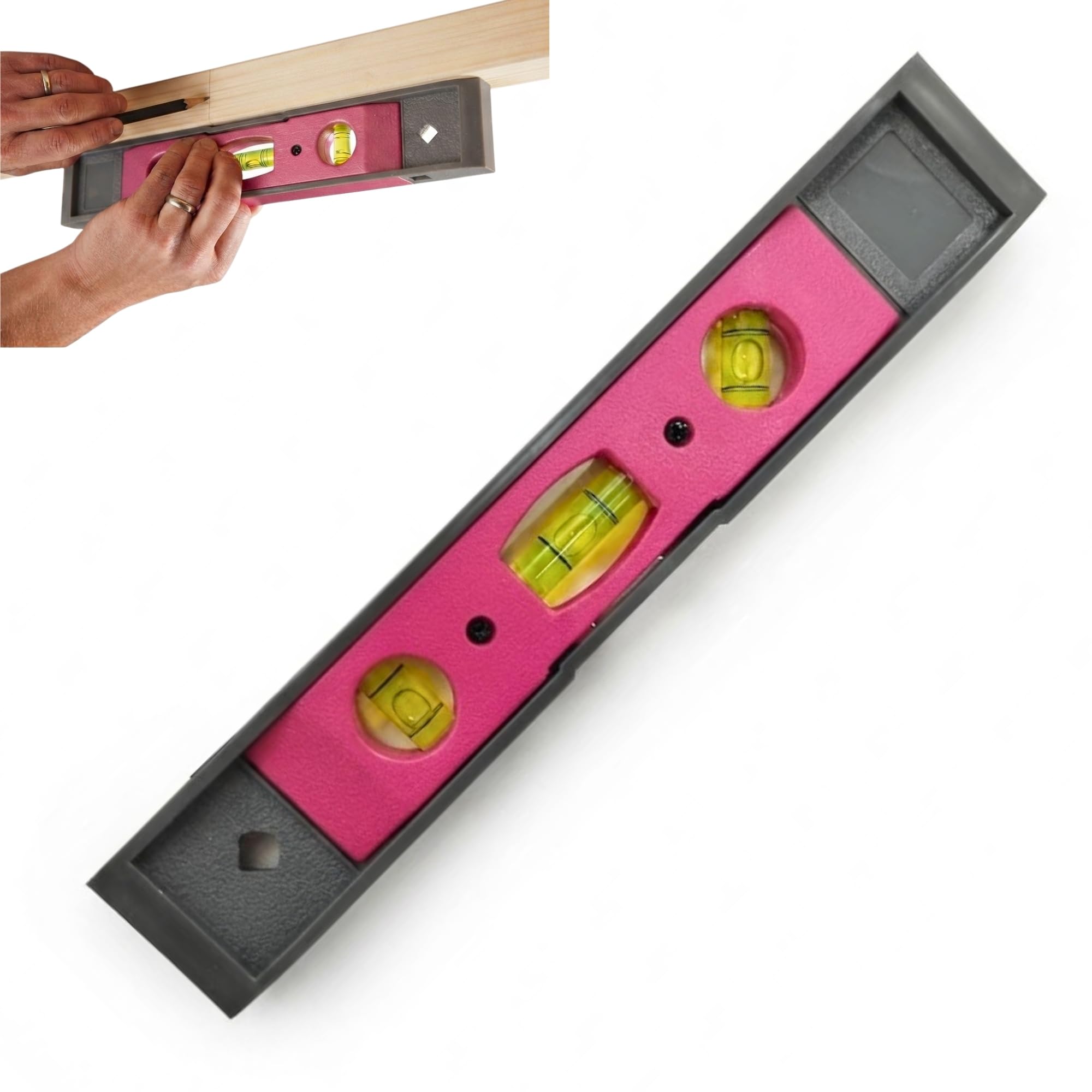 9 Inch Torpedo Spirit Level with Magnet | 3 Bubble Vials for 45°, 90° & 180° Accurate Measurements | Shock Resistant High-Precision Level Tool for Construction, Carpentry, Woodworking & DIY-image-37