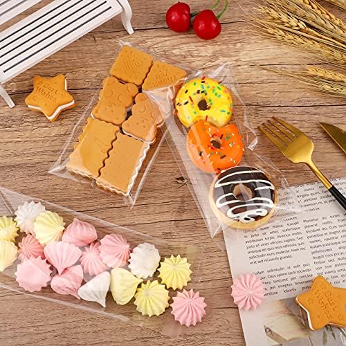 Aodaer 200 Pieces Self-adhesive Sealing Treat Bags Cellophane Bags Clear Cellophane Bags OPP Plastic Treat Bags for Kitchen Storage Jewellery Packaging (3 x 6 Inches)