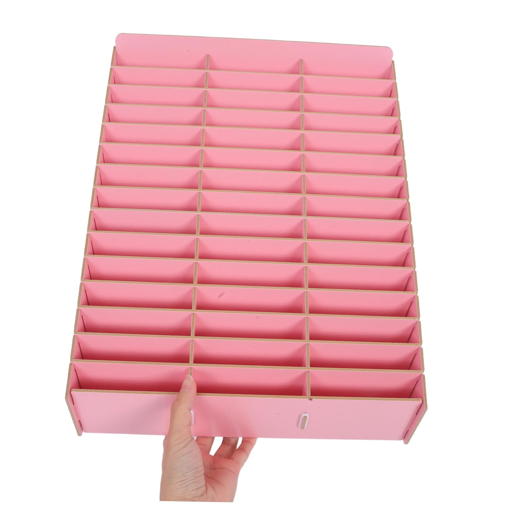 Organizer Telefoni in Legno Rosa Multi Scomparto per Ufficio e Scuola