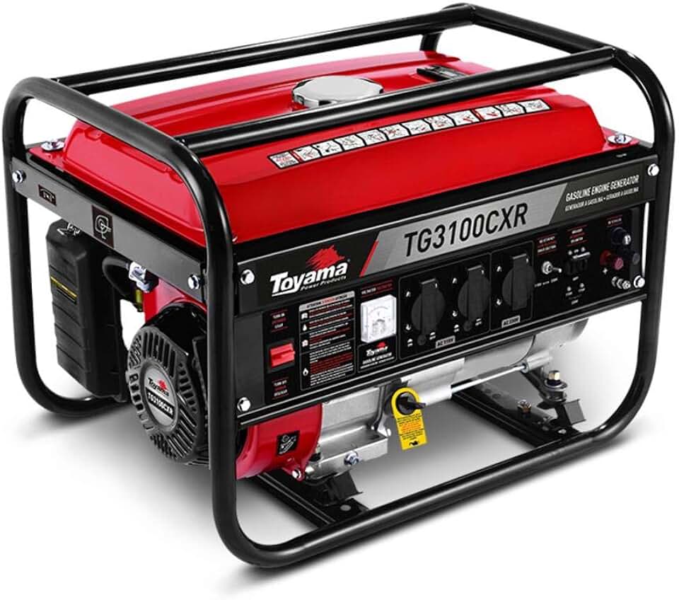 GERADOR TOYAMA A GASOLINA TG3100CXR, MONOFASICO, 115/230V, 60HZ, 3,1KW, PARTIDA MANUAL