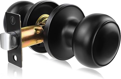 Perillas de puerta de paso negras para armario, juego de manijas de cerradura de puerta de paso interior sin llave, palancas de puerta sin llave