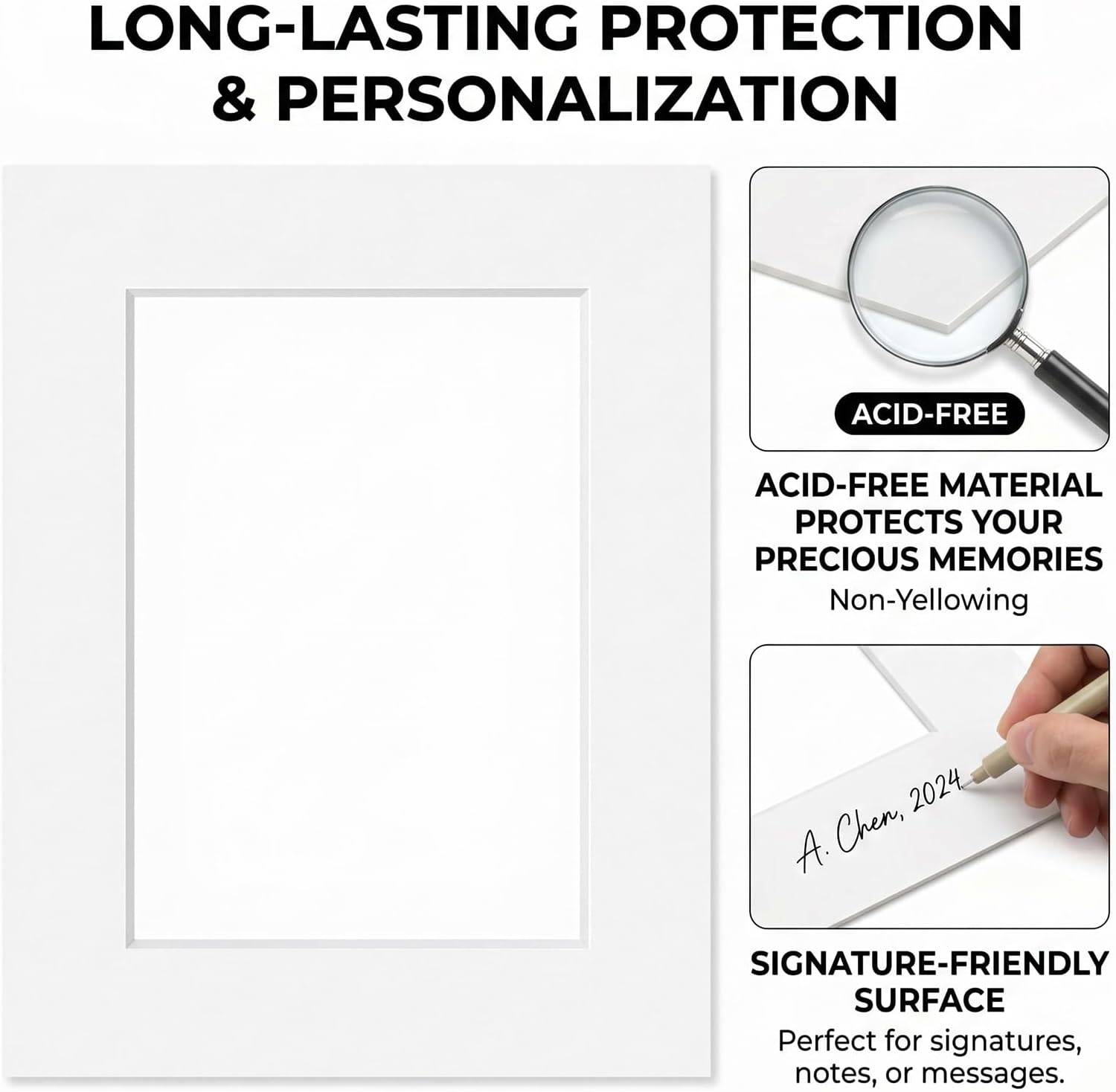 10 Pack Picture Frame Mats, 5x7 Inch Matted to 4x5 Inch Photo Mats, Bevel Cut Mat Board Show Kit, Acid Free Picture Matting for Photos, Prints, Watercolor Artworks