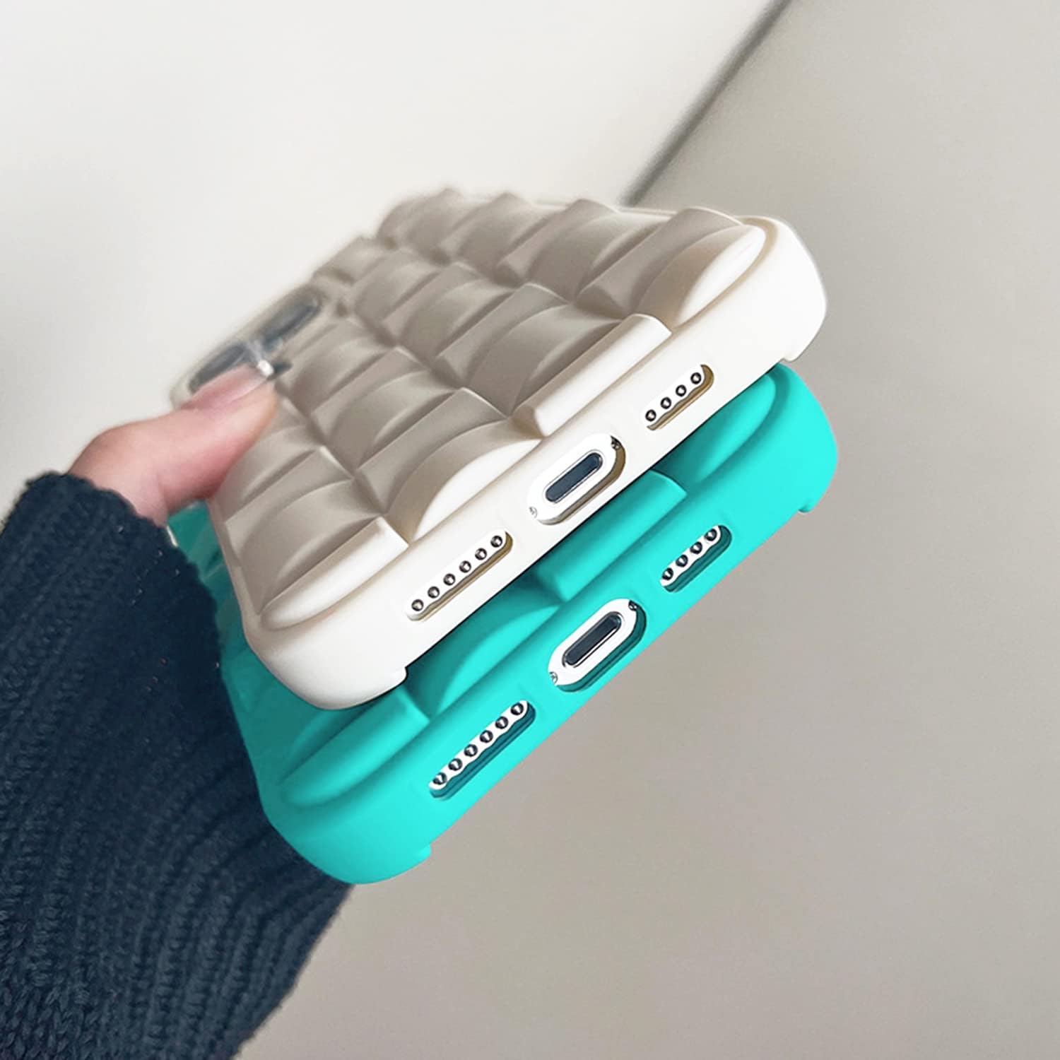 Ginkgonut Compatible with iPhone 13 Pro Case for Women/Girls, Cute 3D Laid Desgin Soft Silicone Shockproof Raised Bumper Corners Case for iPhone 13 Pro(White) - Image 8