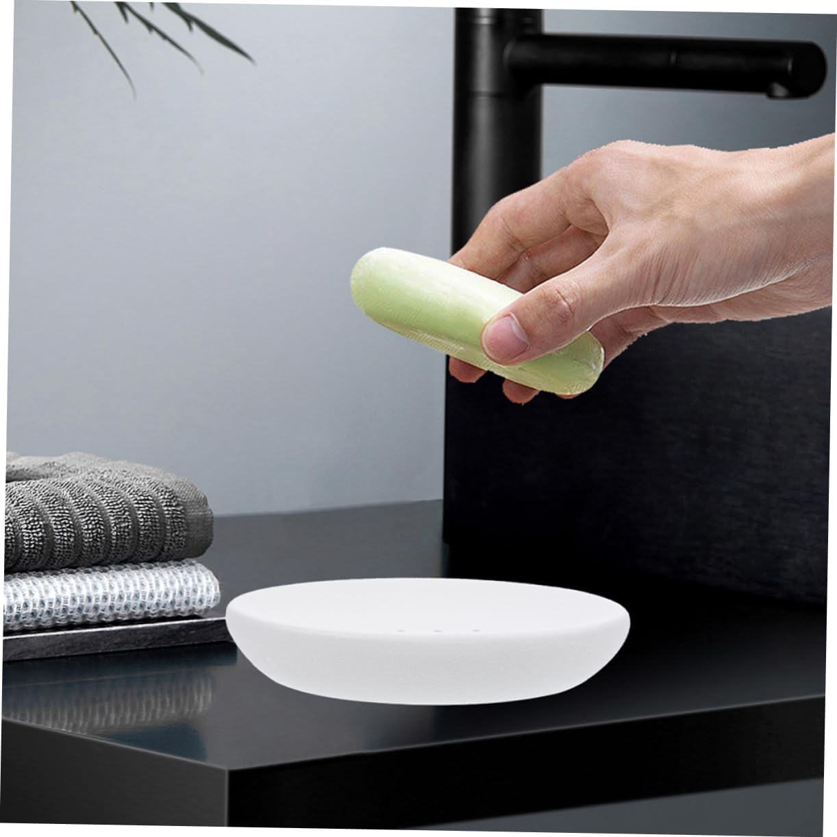 PRETYZOOM 2pcs Self-draining Soap Holder Decorative Soap Dish Ceramic Rack Kitchen Tray Sink Tray for Travel image 5