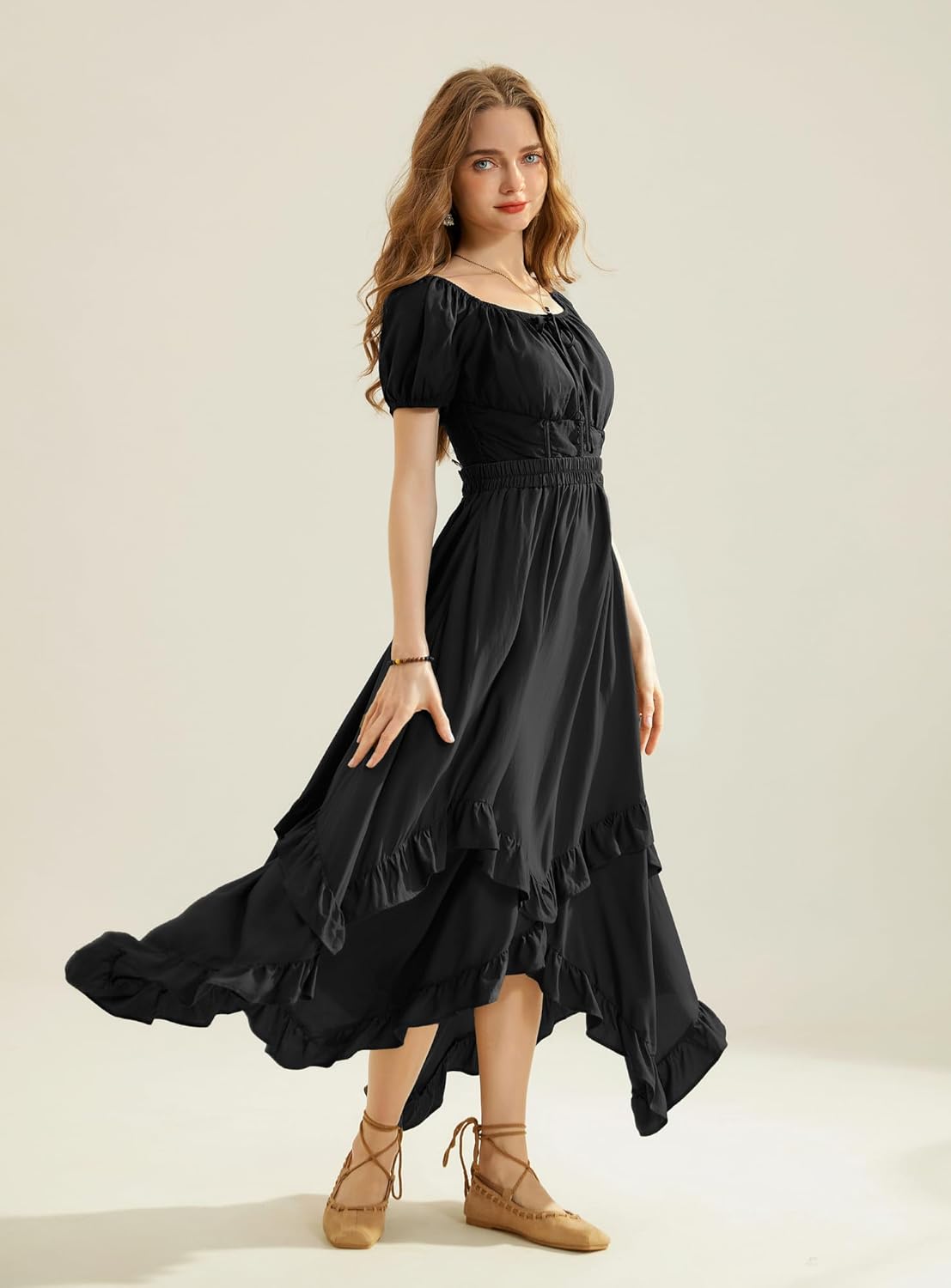 Scarlet Darkness Long Skirts for Women High Waist Renaissance Skirt Maxi Skirt with Pockets - Image 6