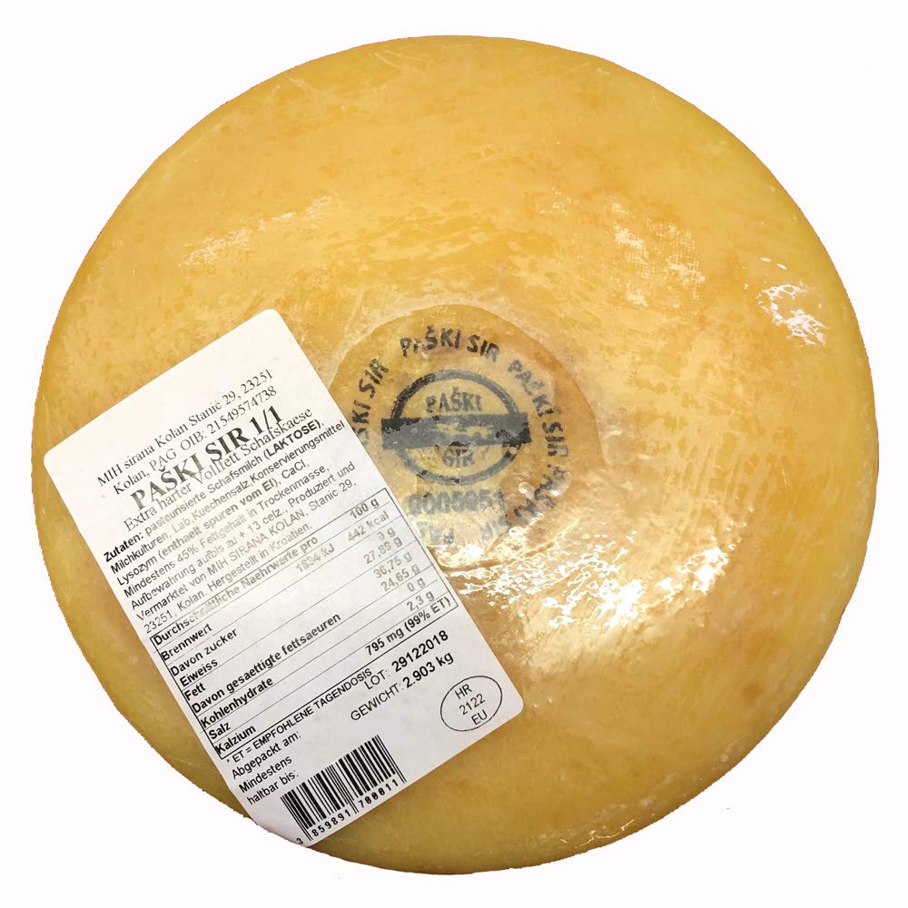 PAGER KÄSE - PAŠKI SIR Schafskäse min 300g Laktosefrei - veredelt mit dem Meersalz aus der Saline von Pag