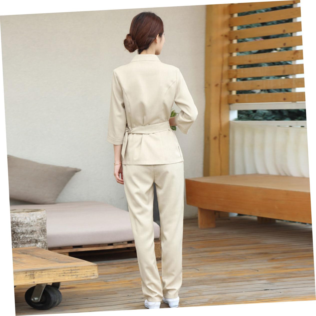 Holibanna 1 Set Tuta Da Tecnico Di Bellezza Da Lavoro Spa Per Tintura Dei Abito Da Salone Spa