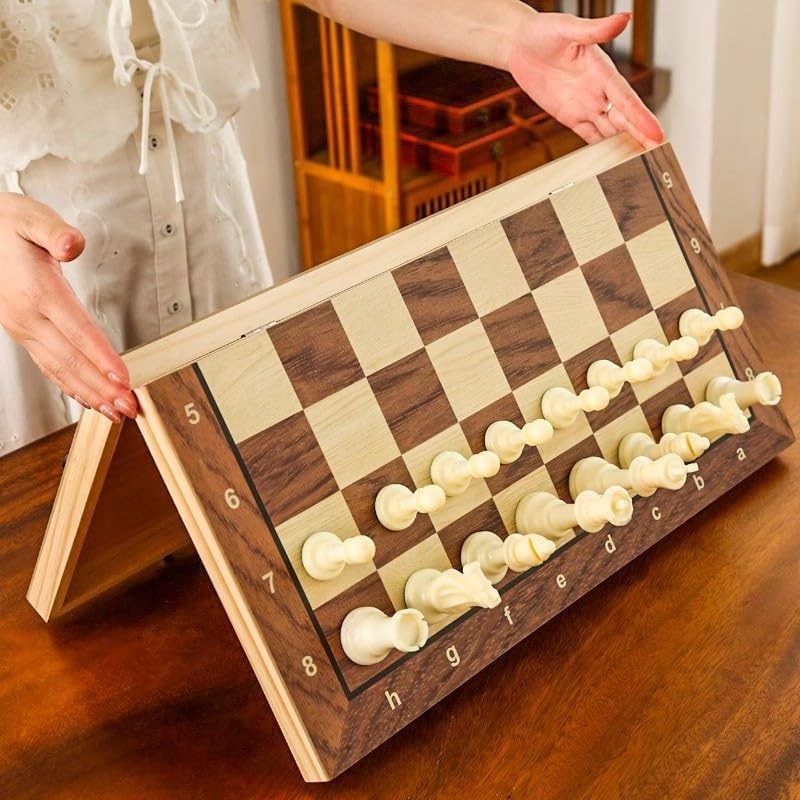 echiquier Échiquier Pliable en Bois, Portable et de Voyage, idéal for Les débutants, idéal for l'école, Le Bureau, Les activités de décoration, Les Tournois d'échecs echecs Jeu(44 * 44cm)
