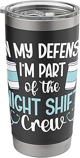 Night Shift Crew Night Shift Nurse Team Night Shift Nursing Stainless Steel Insulated Tumbler