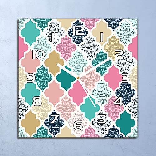 Horloge cuisine en verre lisible grâce aux aiguilles blanches Points Doodle - 3