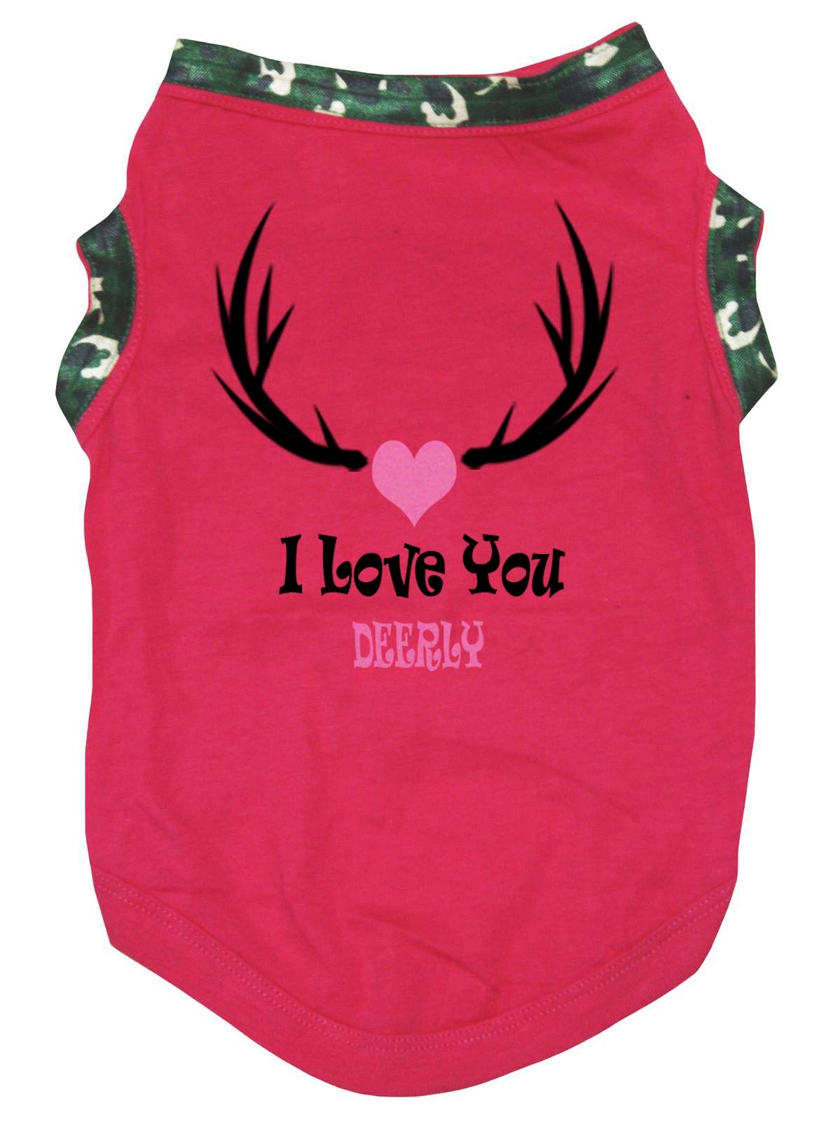 Chemise pour chien rose vif I Love You Deerly idéale pour les balades printanières en ville