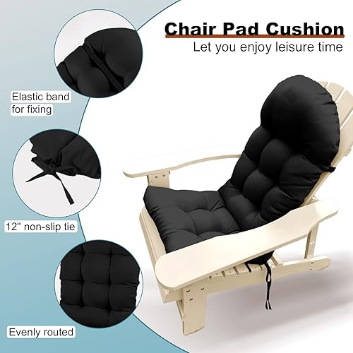 Miniatura 2 de Cojín para silla de patio Adirondack, cojín de respaldo alto para mecedora de 44 x 19 x 4 pulgadas, cojín para silla de asiento al aire libre,