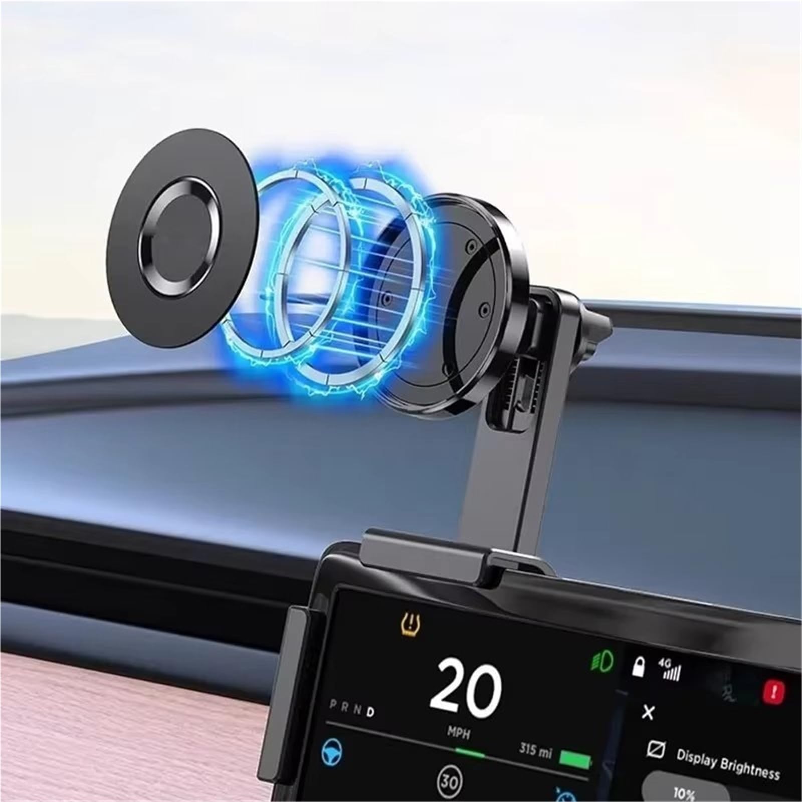 para iPhone 12 13 14 15 Pantalla Visualización Coche Lateral Rotación 360 Grados C Ar Mount Magnético Car Phone Holder Accesorios Soporte Móvil Coche(Style-2)