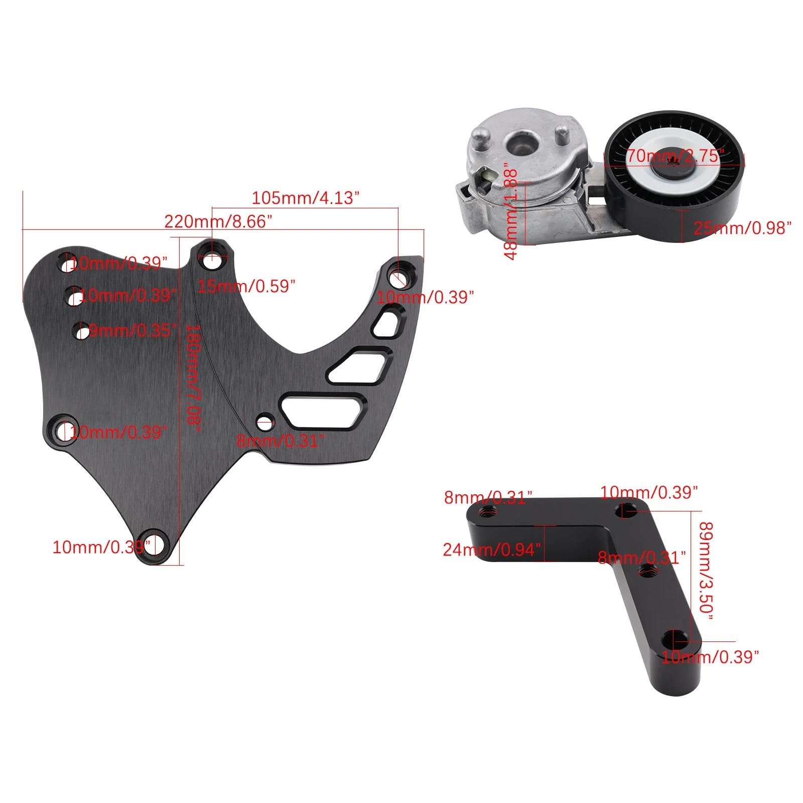Silentblock Soporte Motor Soporte del Compresor 508 A/C con Kit Tensor LS Motor De Camión para Chevy para GMC para SUV 1999-2013 Soporte Motor con Alta Resistencia