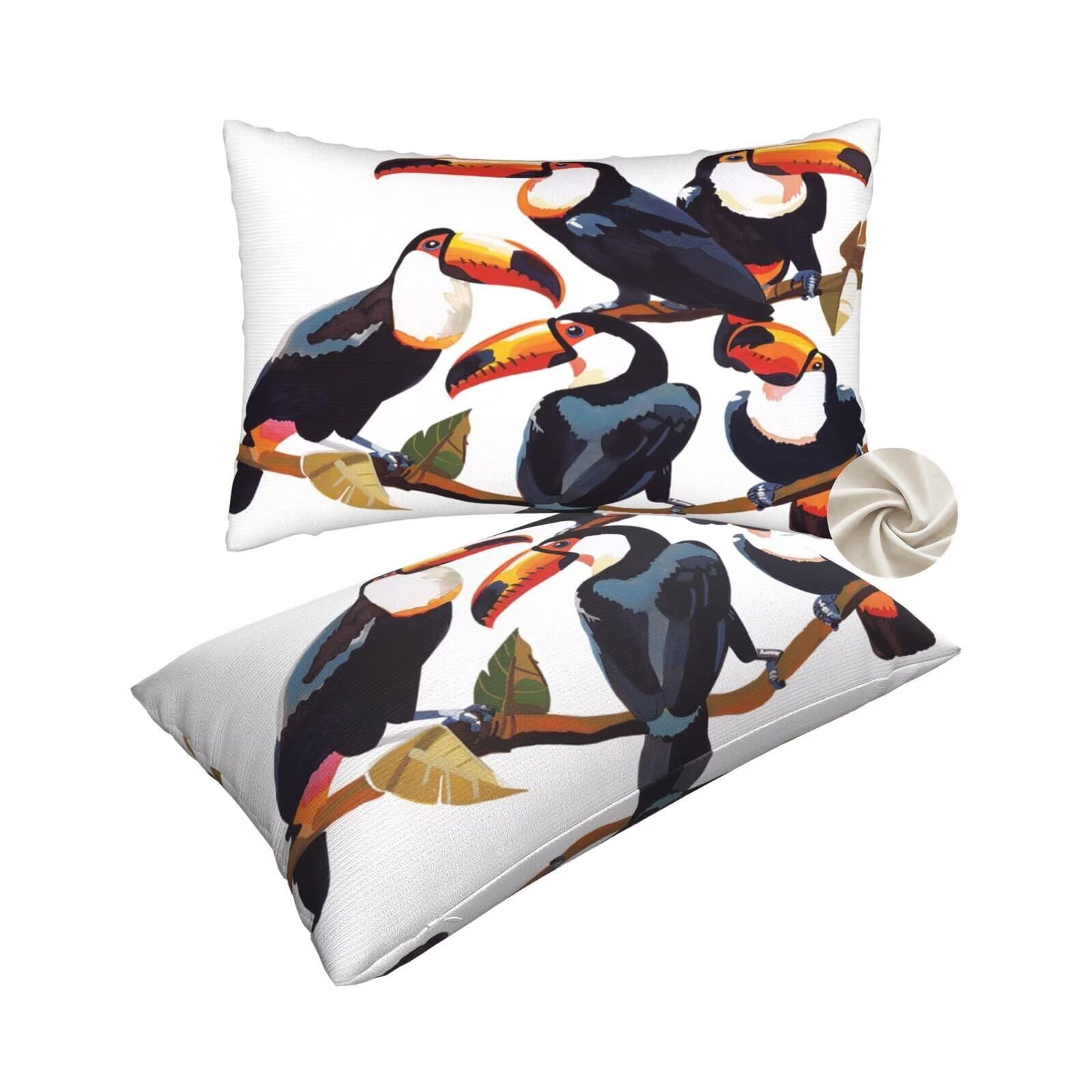 Housses de coussin oiseaux 60x80 cm pour sublimer votre canapé salon
