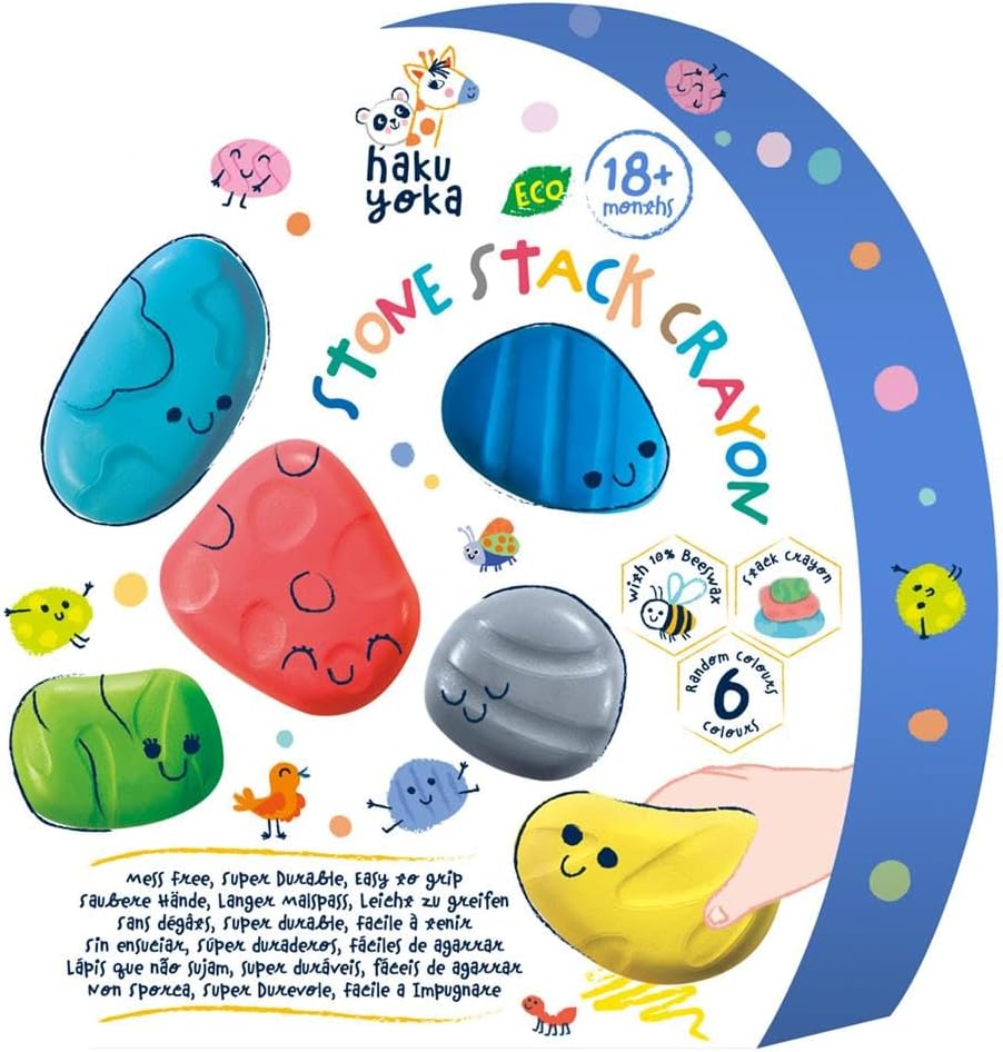 wax crayons stones stackable for kids multicolor