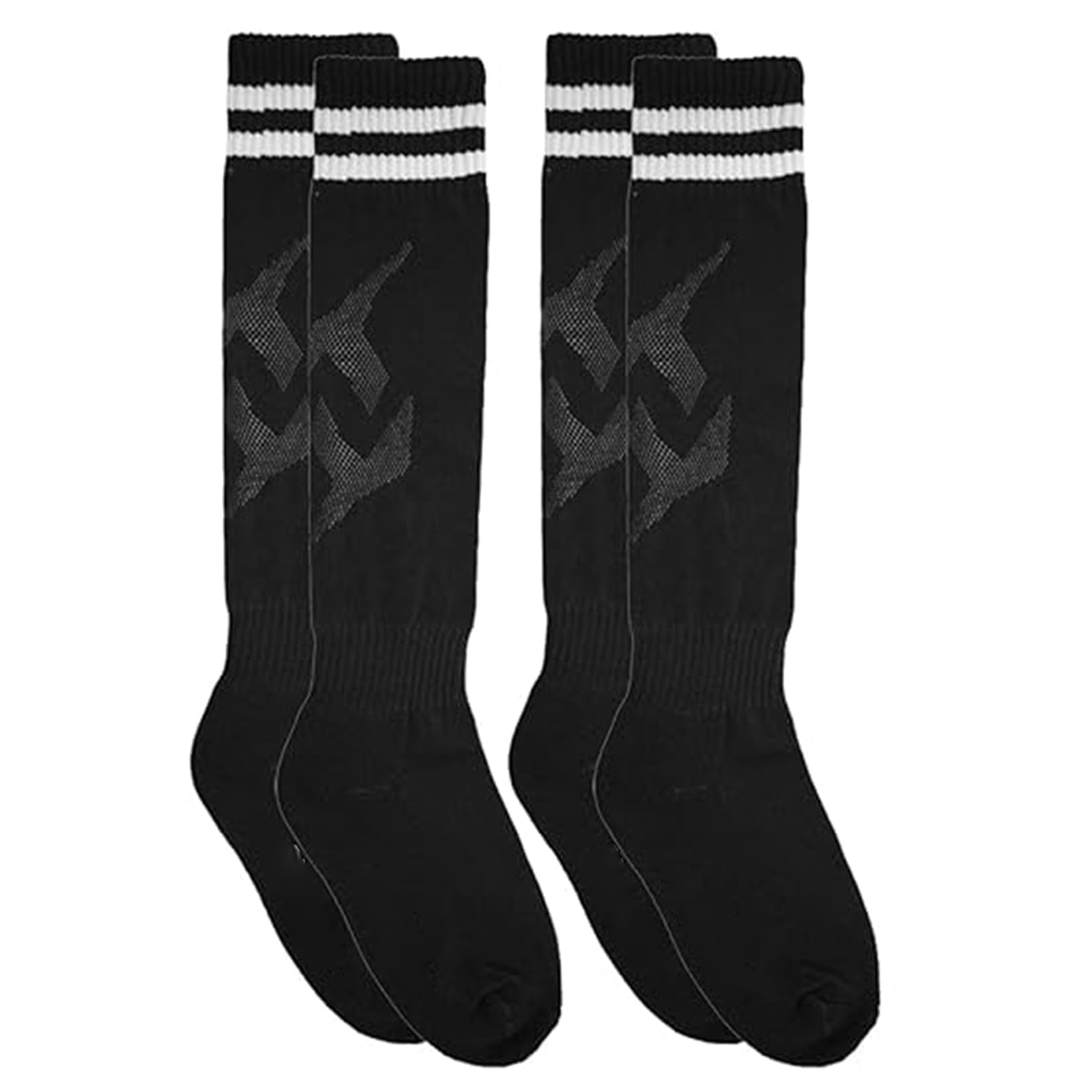 Luwint Striped Soccer Socks, Cushion Long Sports Socks Over-The-Calf Athletic Socks for Kids 6-10 Years