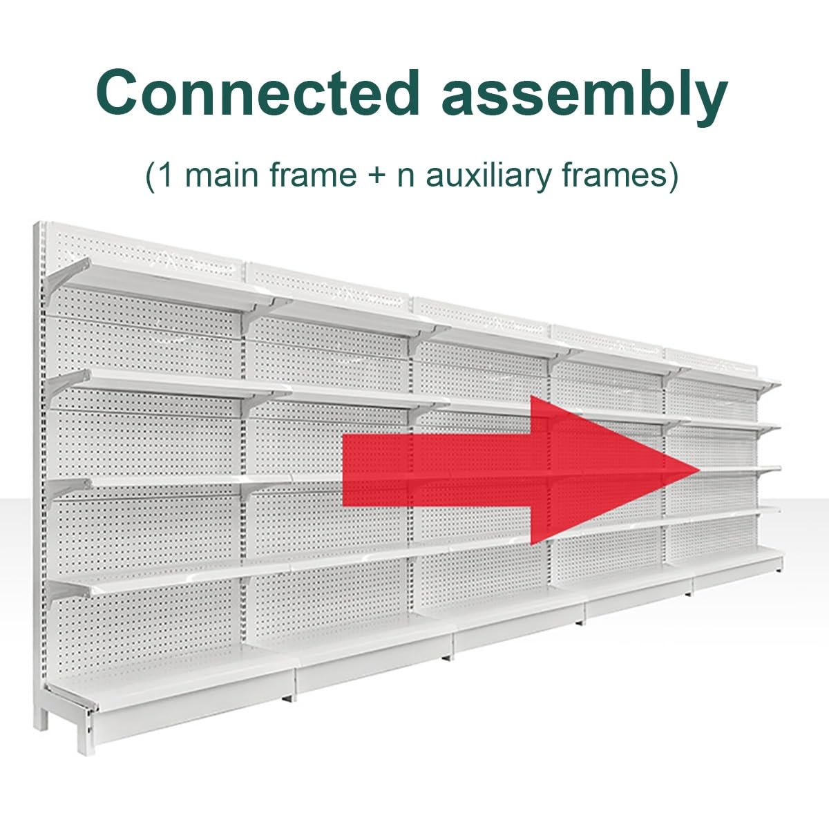 Generico Gondola espositiva a Doppia Faccia per supermercati, scaffale Organizer Regolabile per Snack, Soluzione di stoccaggio Alta 165 cm per esposizioni e Merchandising in Negozio.