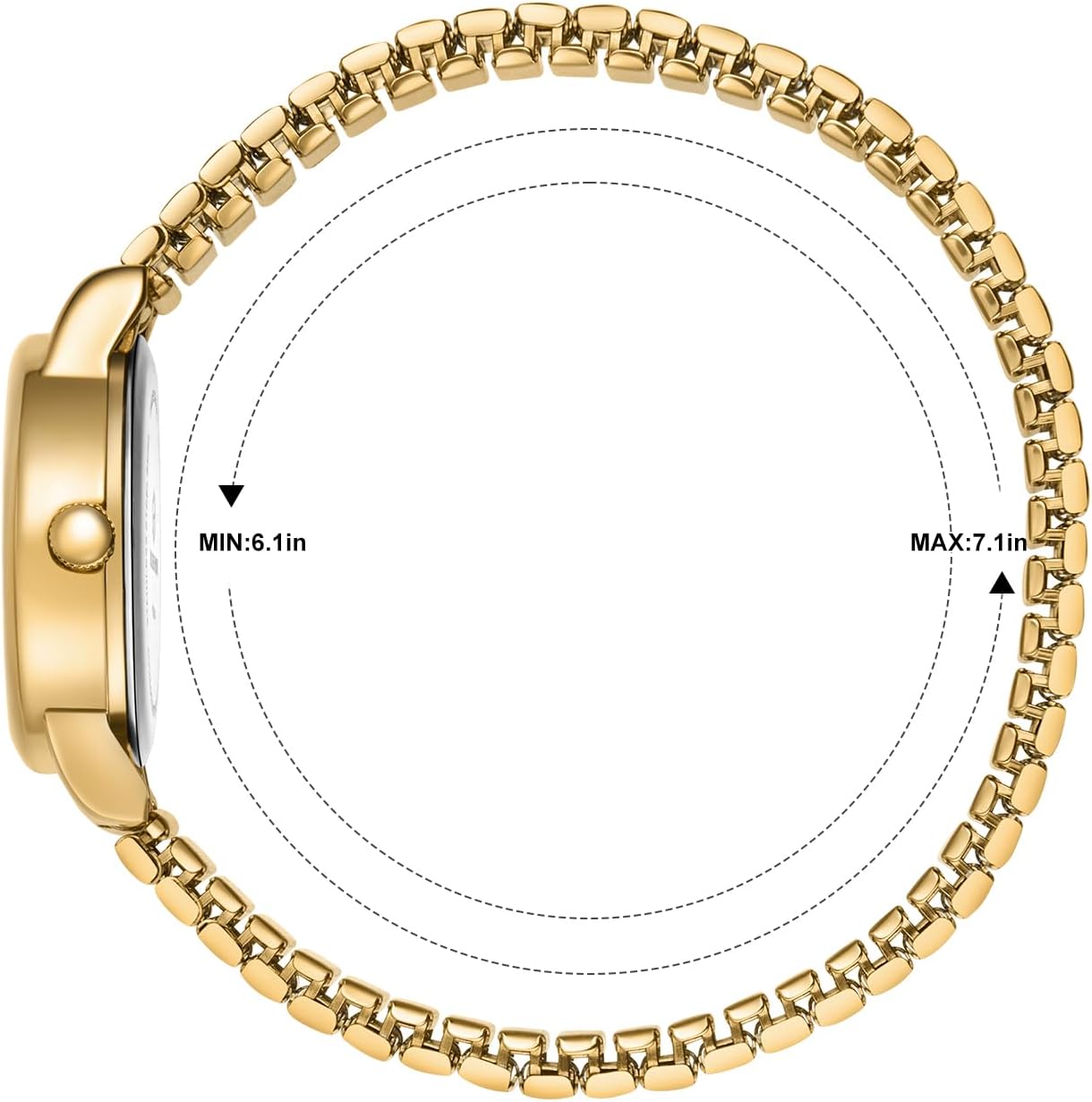 GOLDEN HOUR Women's Easy Read Gold Watch with Expansion Band, Oval Case - Image 5