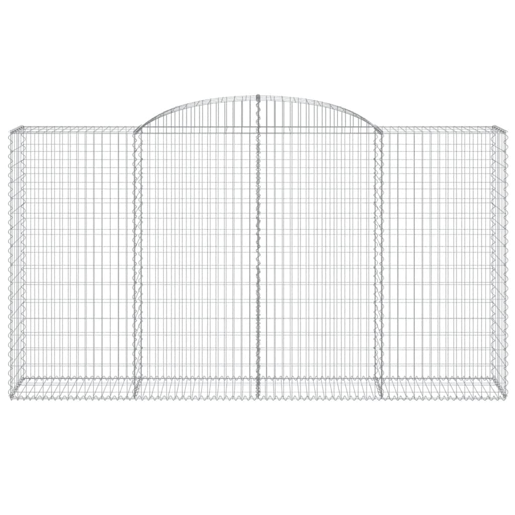 Juego de 9 gaviones con arco alto, 300 x 50 x 160/180 cm