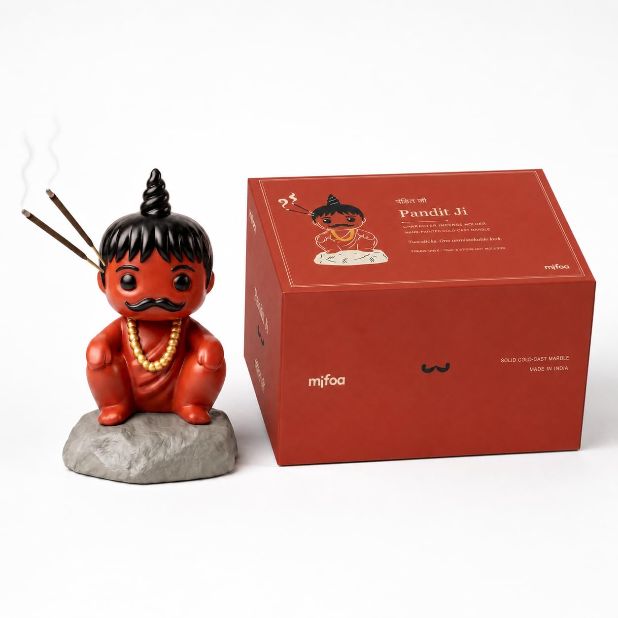 Chota Pandit Incense Holder - Hand-Painted Indian Decor -6 Chota Pandit Incense Holder - Hand-Painted Indian Decor -6