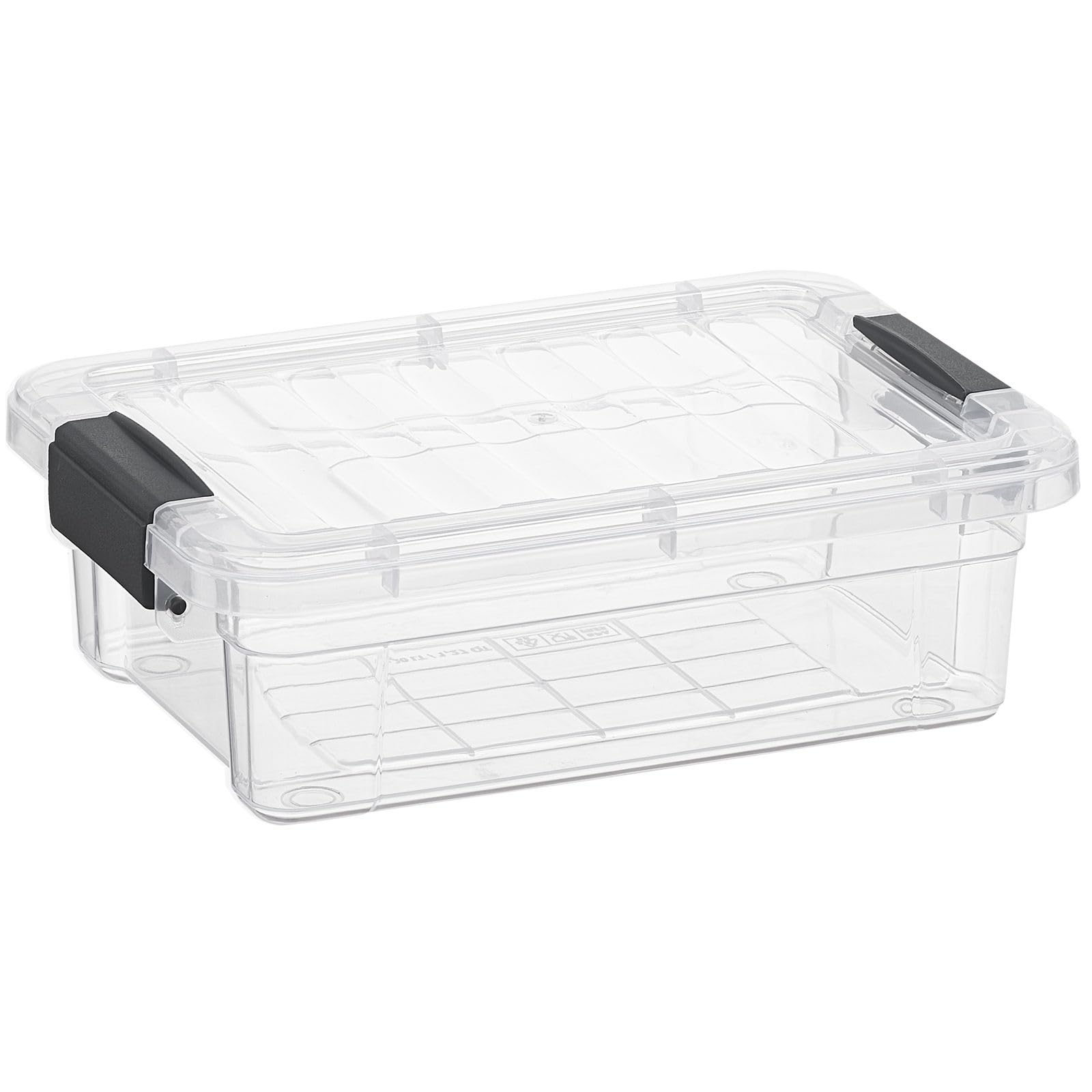 Superio Mini Clear Plastic Storage Bin with Lid, Non-Toxic, BPA Free, Odor Free, Organizer Storage Box, Stackable Plastic Tote for Home, Garage, School, and Office, 1.25 Quart