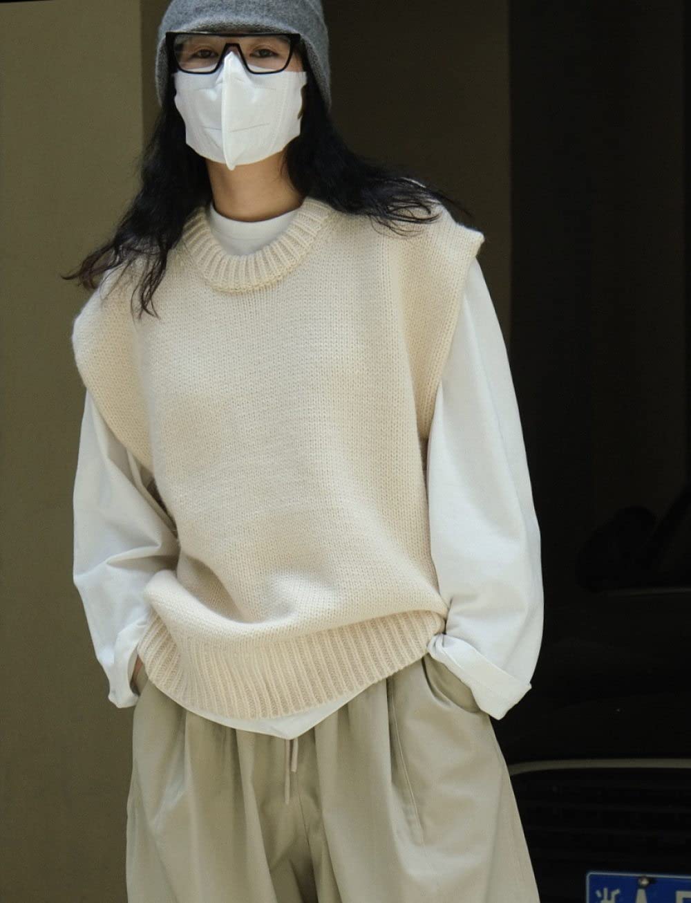 QiuDumo Knit Camisole Sweater Vest For Women - Thin Fleece Layering Top, Plus Size Available